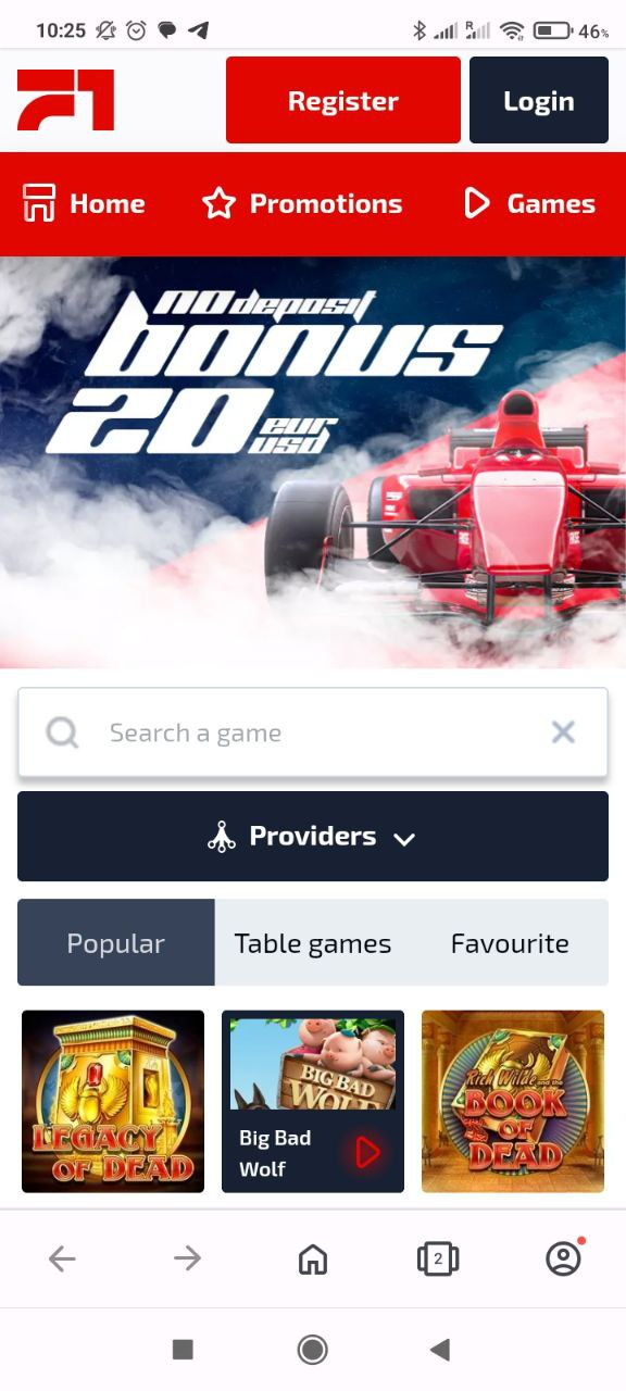 F1 Casino mobile